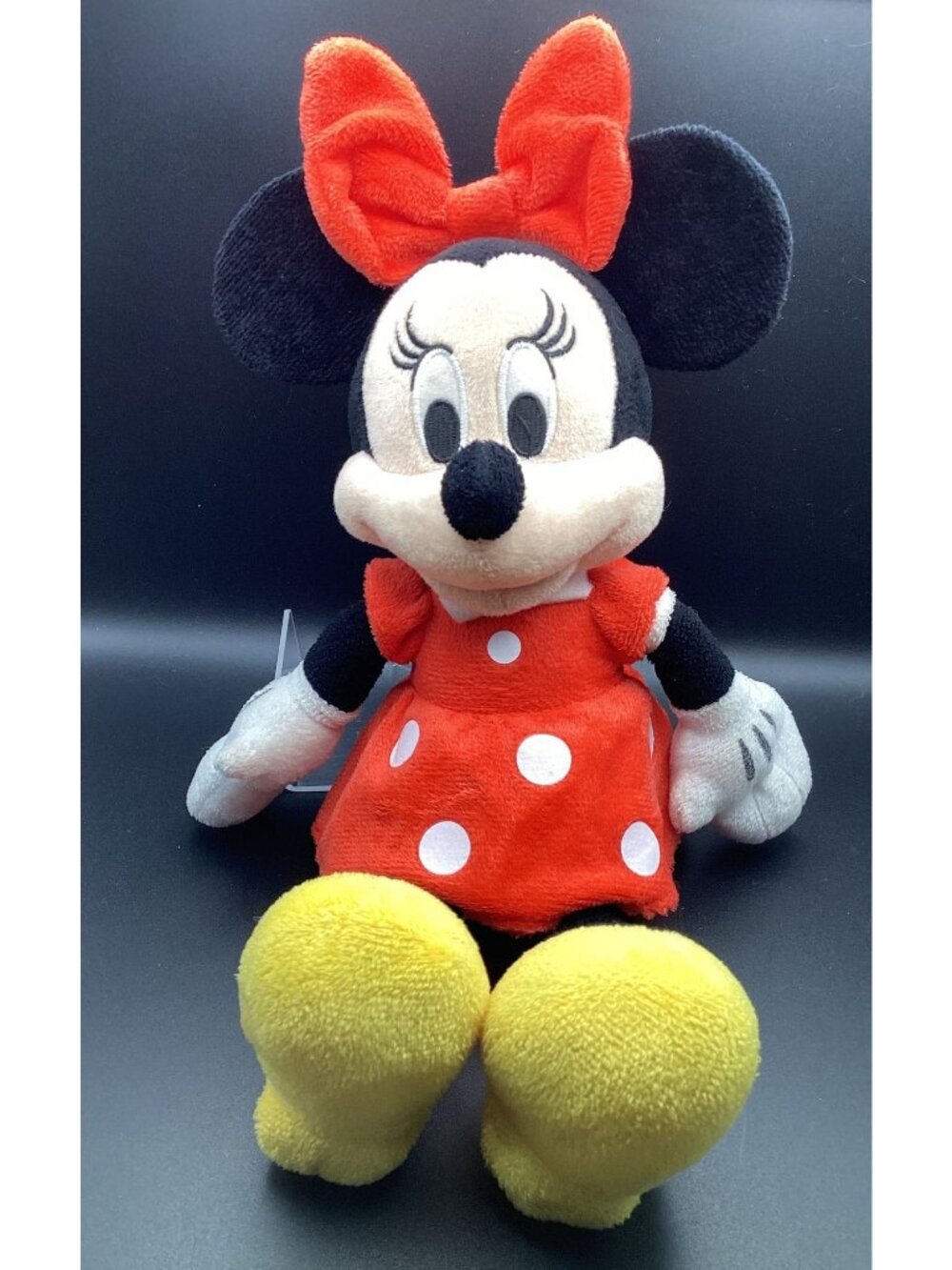 Disney Minnie Mouse Plush Stuffed Animal 12" Bow Red Dress With Red Polka Dots